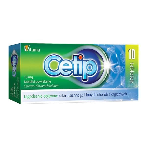 Cetip 10 mg 10 tabletek powlekanych
