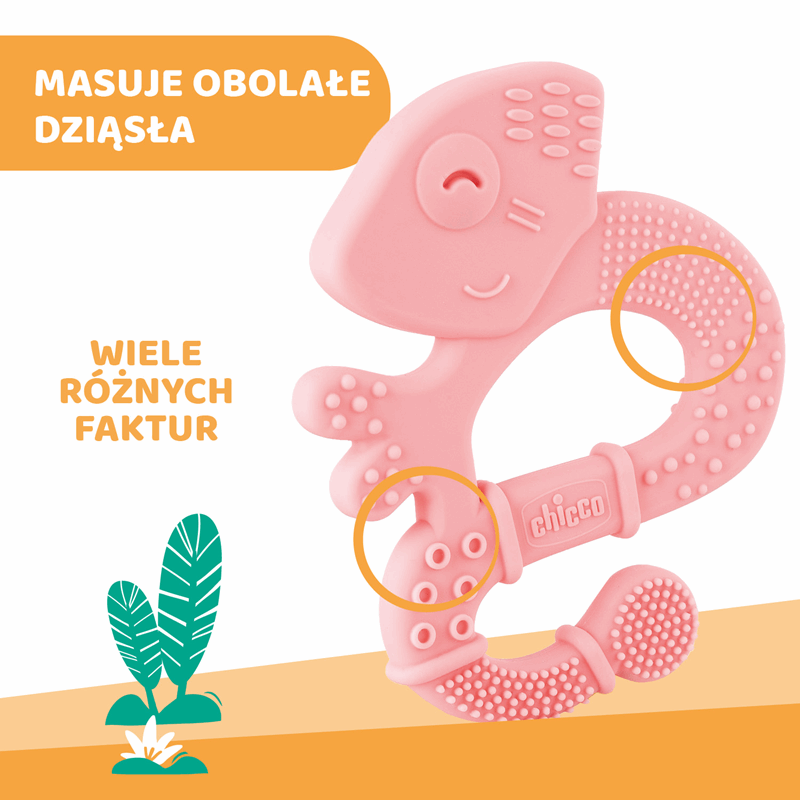 Chicco Gryzak miękki Jaszczurka 2m+ Girl, 1 szt.