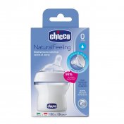 CHICCO NATURAL FEELING Butelka do karmienia - natural 150 ml + Smoczek (0m+) 1 szt.