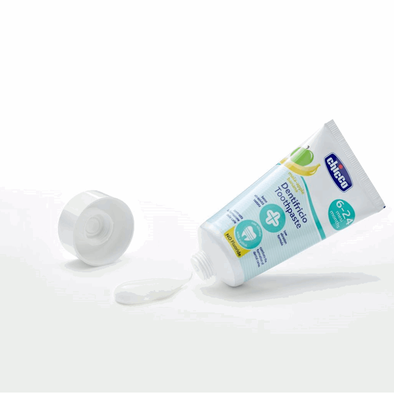 Chicco Pasta do zębów bez fluoru o smaku jabłkowo-bananowym (6-24 m), 50 ml