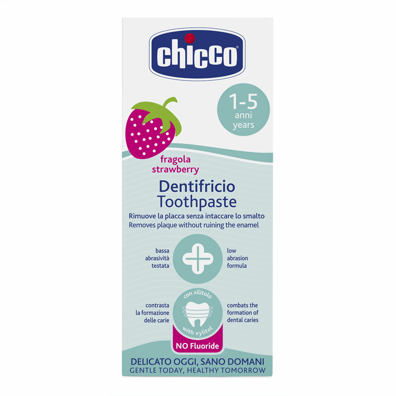 Chicco Pasta do zębów bez fluoru o smaku truskawkowym (1-5 lat), 50 ml