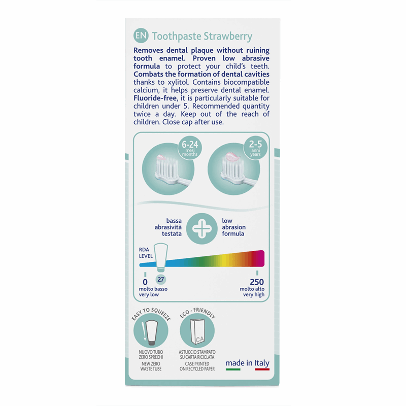 Chicco Pasta do zębów bez fluoru o smaku truskawkowym (1-5 lat), 50 ml
