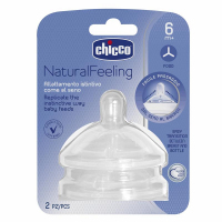 Chicco Smoczek silikonowy do butelki NaturalFeeling do kaszki 6m+, 2 szt.