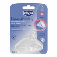Chicco Smoczek silikonowy do butelki NaturalFeeling przepływ średni 2m+, 2 szt.
