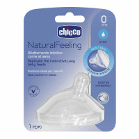 Chicco Smoczek silikonowy do butelki NaturalFeeling przepływ wolny 0m+, 2 szt.