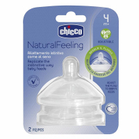 Chicco Smoczek silikonowy do butelki NaturalFeeling trójprzepływowy 4m+, 2 szt.