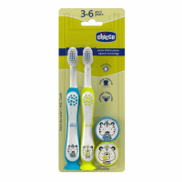 Chicco Zestaw Szczoteczek do zębów Tygrys-Panda (3-6 lat), 2 szt.