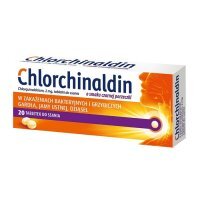 Chlorchinaldin o smaku czarnej porzeczki 20 tabletek do ssania