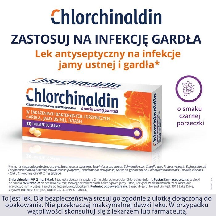 Chlorchinaldin VP 20 tabletek do ssania