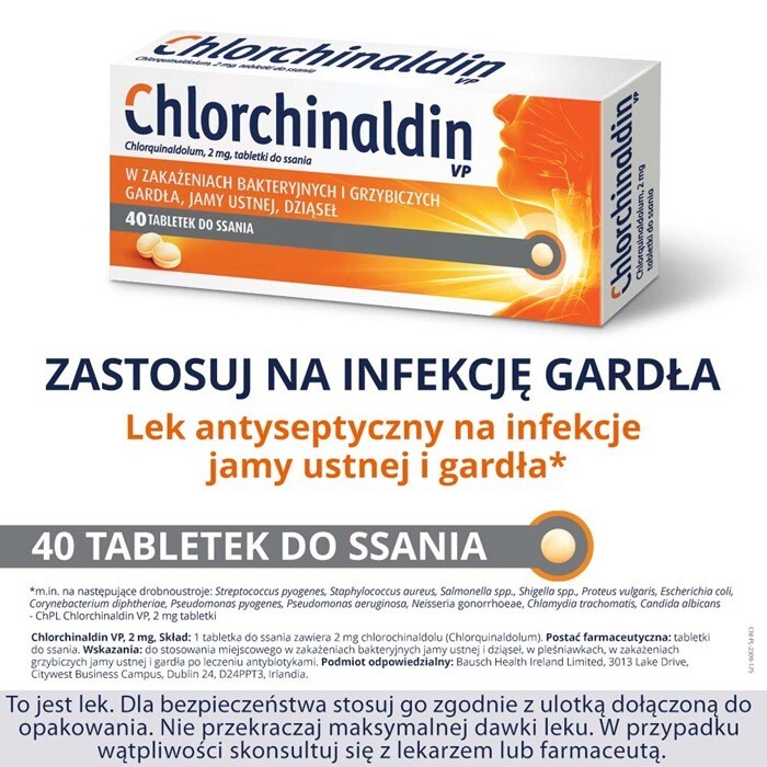 Chlorchinaldin VP 2 mg tabletki do ssania, 40 szt.