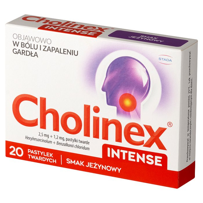 Cholinex Intense (smak jeżynowy) 20 pastylek twardych do ssania