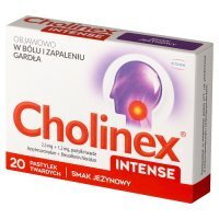 Cholinex Intense (smak jeżynowy) 20 pastylek twardych do ssania