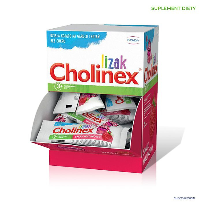 Cholinex Lizaki smak malinowy 50 sztuk