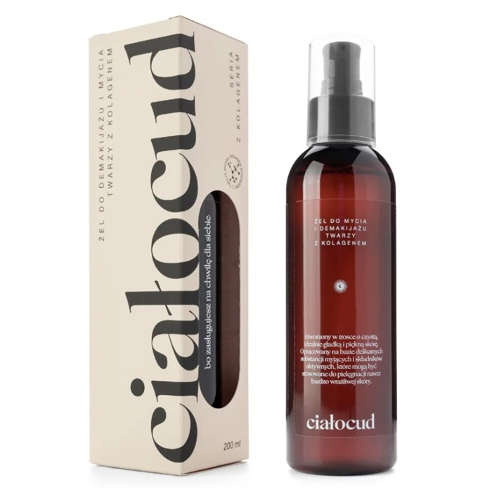Ciałocud Żel do mycia i demakijażu twarzy z kolagenem, 200 ml