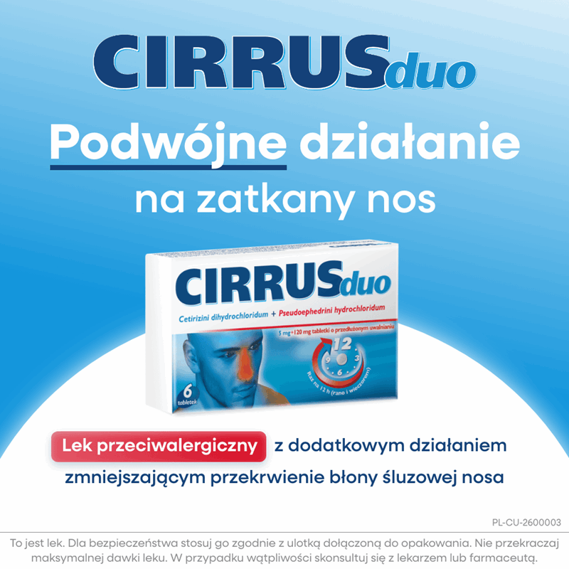 Cirrus Duo 5 mg + 120 mg 6 tabletek o przedłużonym uwalnianiu