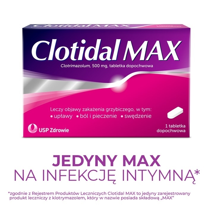 Clotidal Max 500 mg tabletka dopochwowa, 1 szt.