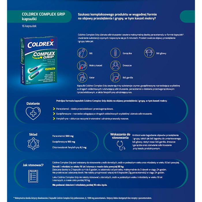 Coldrex Complex Grip 16 kapsułek