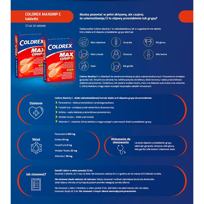 Coldrex Maxgrip C 12 tabletek