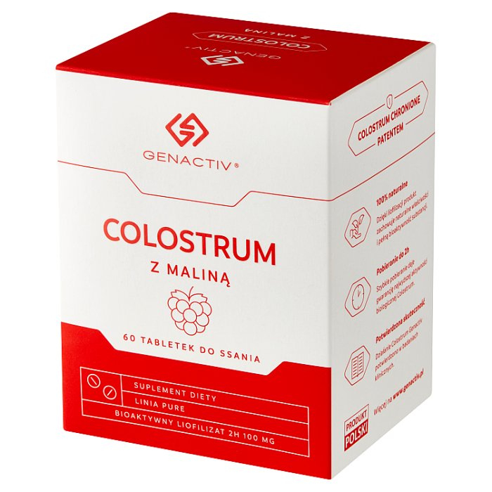 COLOSTRUM Z MALINA GENACTIV tabletki do ssania 60 szt.