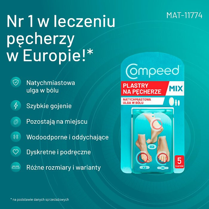 COMPEED Plaster na pęcherze MIX 5 szt.