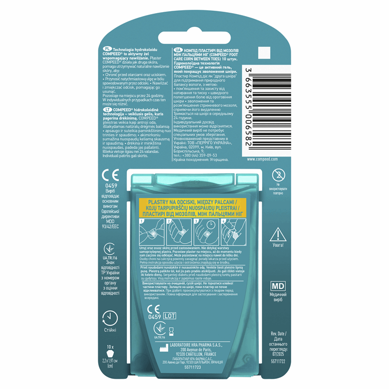 Compeed Plastry na odciski między palcami, 10 szt.