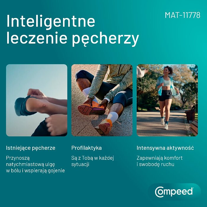 COMPEED Plastry na pęcherze na piętach dla aktywnych 5 szt.
