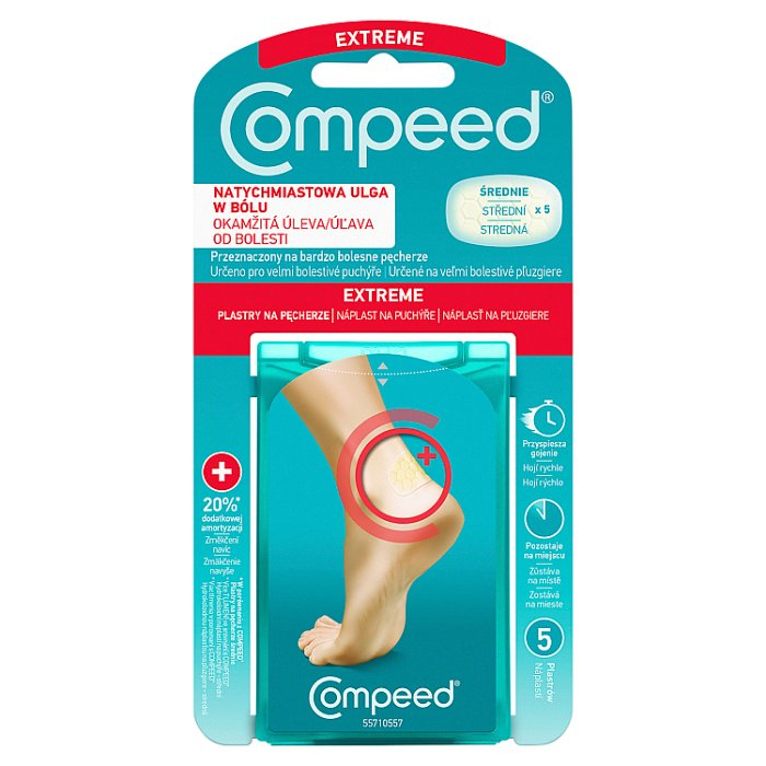 COMPEED Plastry na pęcherze na piętach dla aktywnych 5 szt.