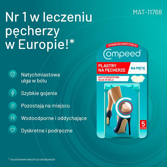 COMPEED Plastry na pęcherze na piętę średnie 5 szt.