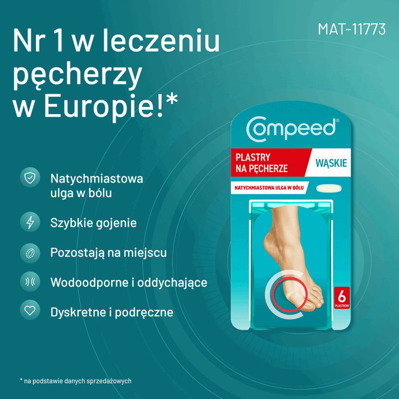 Compeed Plastry na pęcherze wąskie, 6 szt.