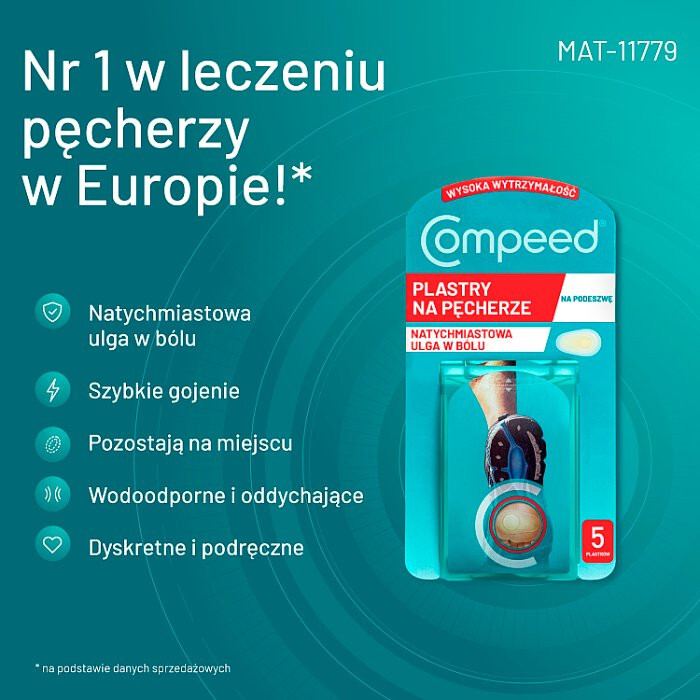 COMPEED Plastry sportowe na pęcherze na podeszwę 5 szt.