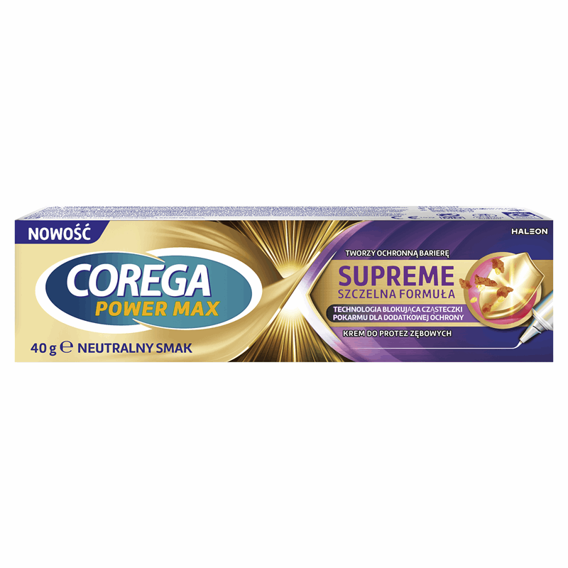 Corega Power Max Supreme Szczelna Formuła krem do protez, 40 g