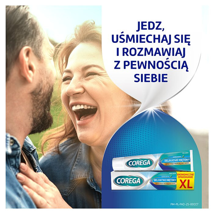 Corega Super Mocny krem do protez delikatnie miętowy, 70 g