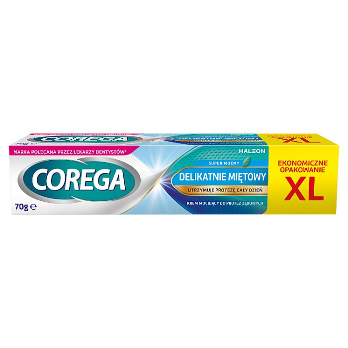Corega Super Mocny krem do protez delikatnie miętowy, 70 g