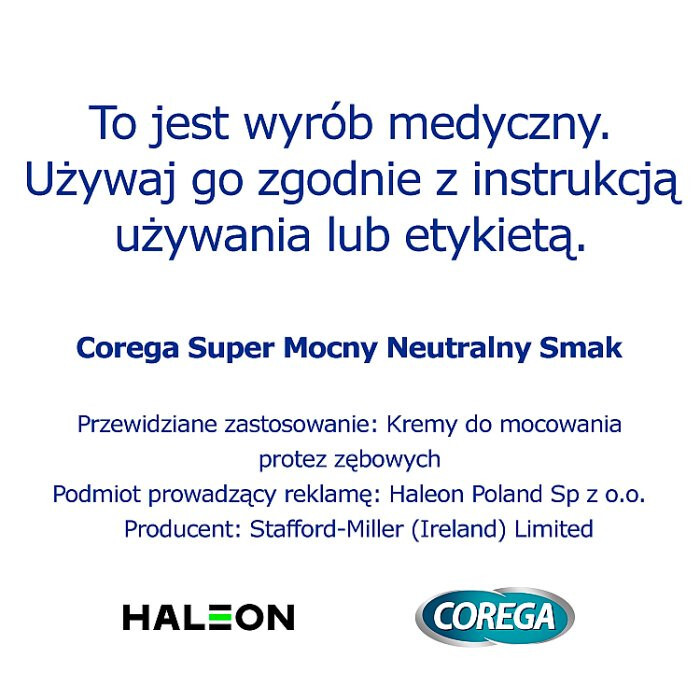 Corega Super Mocny Neutralny Smak krem mocujący do protez zębowych, 70 g