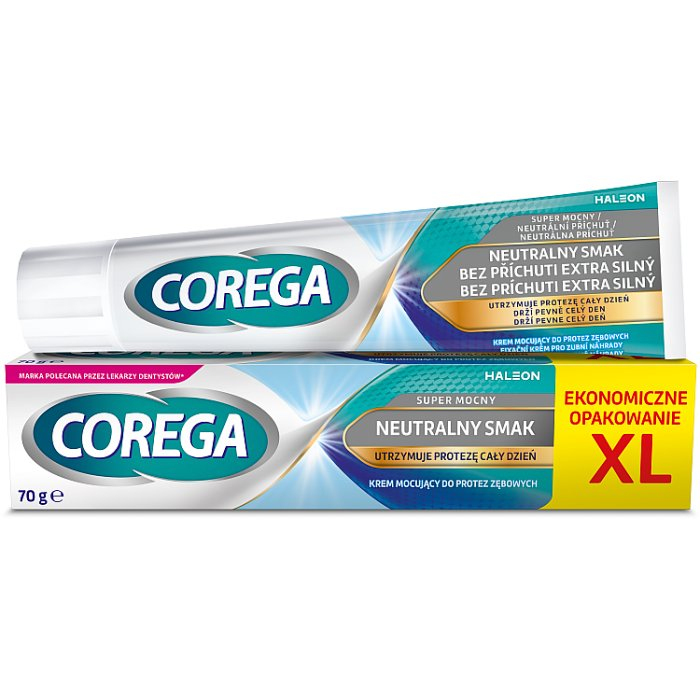 Corega Super Mocny Neutralny Smak krem mocujący do protez zębowych, 70 g