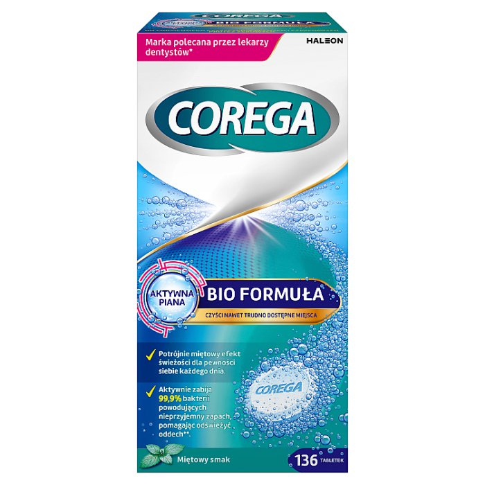 Corega Tabs Bio Formula tabletki do czyszczenia protez zębowych, 136 szt.
