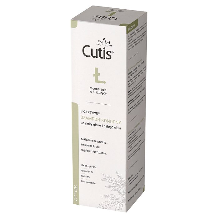 Cutis Ł Bioaktywny Szampon konopny + CBD kannabidiol 200 ml