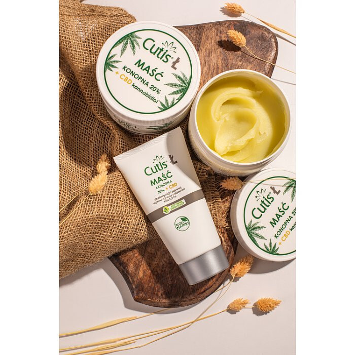 Cutis Ł Maść konopna 20% CBD kannabidiol skóra sucha, 120 ml