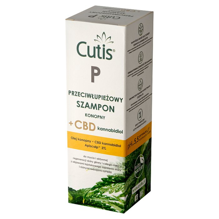 Cutis P Przeciwłupieżowy Szampon Konopny + CBD kannabidiol 150 ml