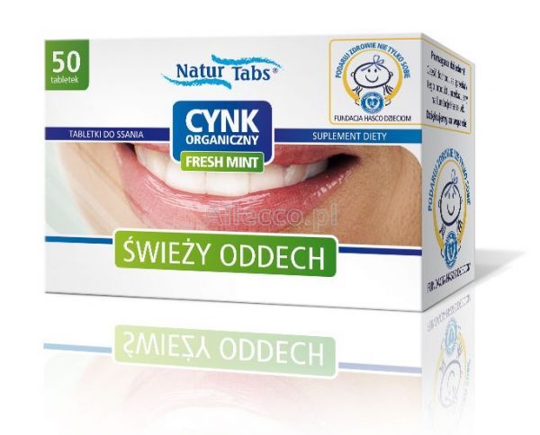 Naturtabs Cynk organiczny Fresh Mint tabletki, 50 szt.
