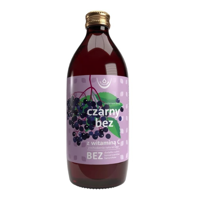 Czarny Bez sok z naturalną witaminą C wspomagający układ trawienny, 500 ml