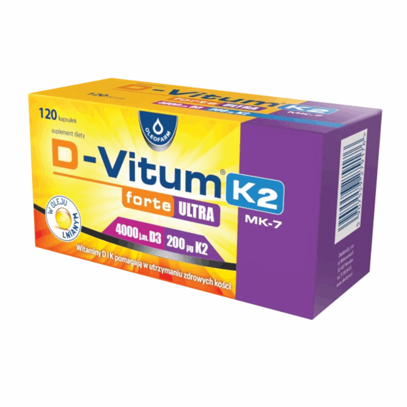 D-Vitum Forte Ultra 4000 j.m. 200 µg K2 kapsułki, 120 szt.