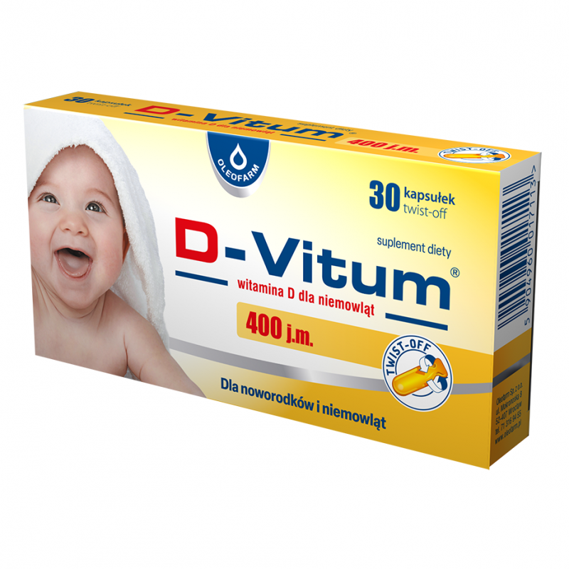 D-Vitum witamina D dla niemowląt 400 j.m. kapsułki twist-off, 30 szt.