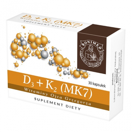D3 + K2 (MK7) Witaminy Ojca Grzegorza, 30 kapsułek