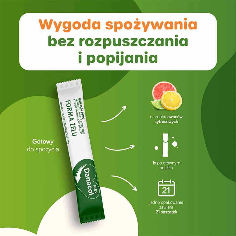 Danacol Plus żel doustny w saszetkach 15 ml na cholesterol, 21 szt.