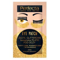 DAX PERFECTA Złote, glitterowe koreańskie płatki pod oczy 1 para