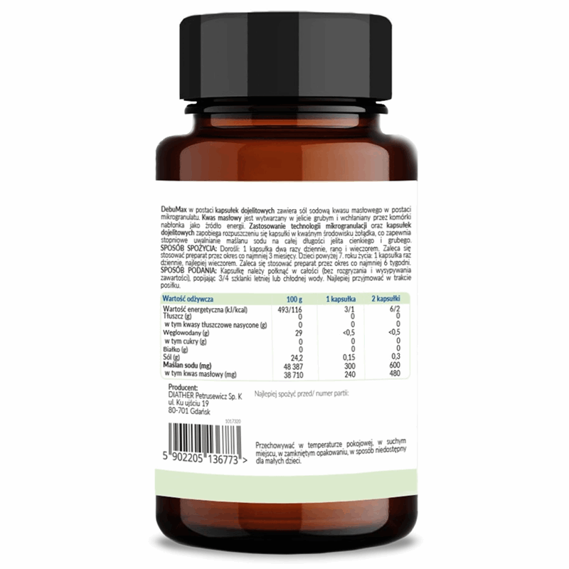 DebuMax Maślan sodu kapsułki dojelitowe, 60 szt.