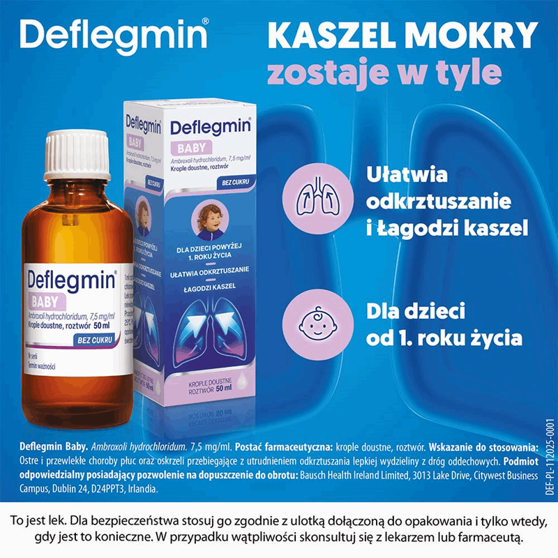 Deflegmin Baby 7,5 mg/ml krople doustne, 50 ml