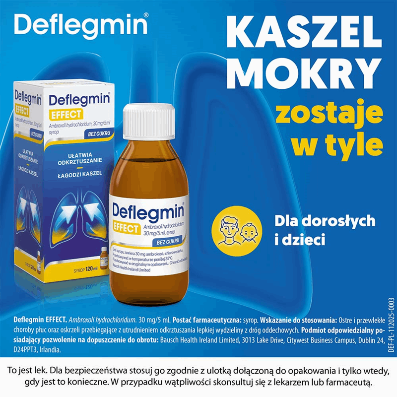 Deflegmin Effect 30 mg/5 ml syrop, 120 ml
