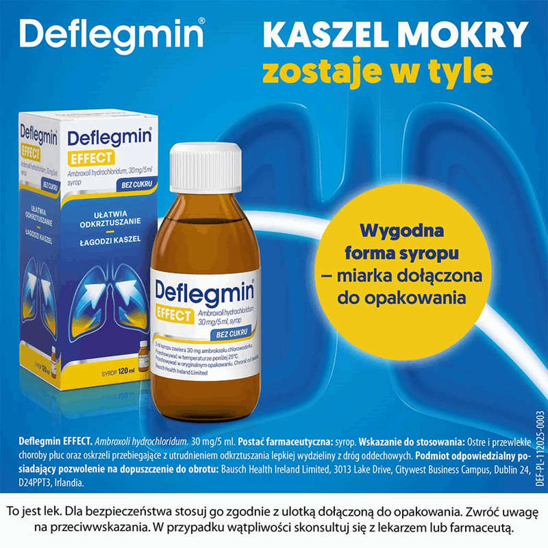 Deflegmin Effect 30 mg/5 ml syrop, 120 ml